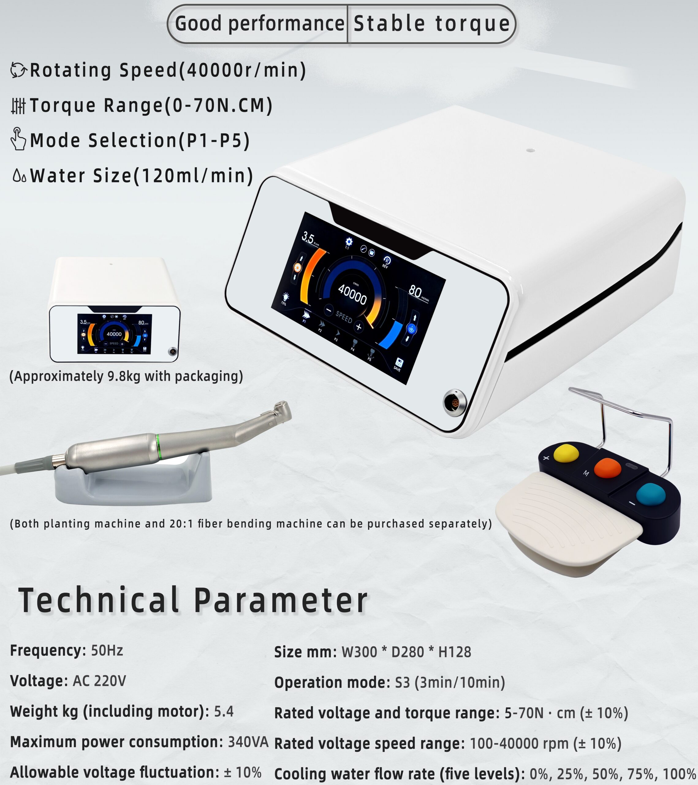 Full Touch Screen Dental Implant Machine Built in Water Supply for Medical Use